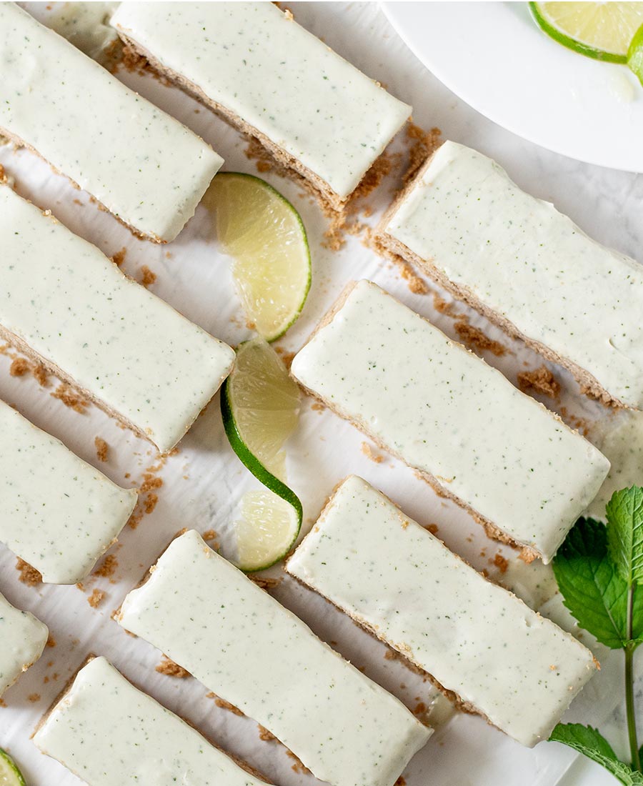 Gluten-Free Lime Sugar Cookie Bars with Homemade Mint Icing