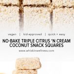 no bake triple citrust coconut snack squares pintrest wiw