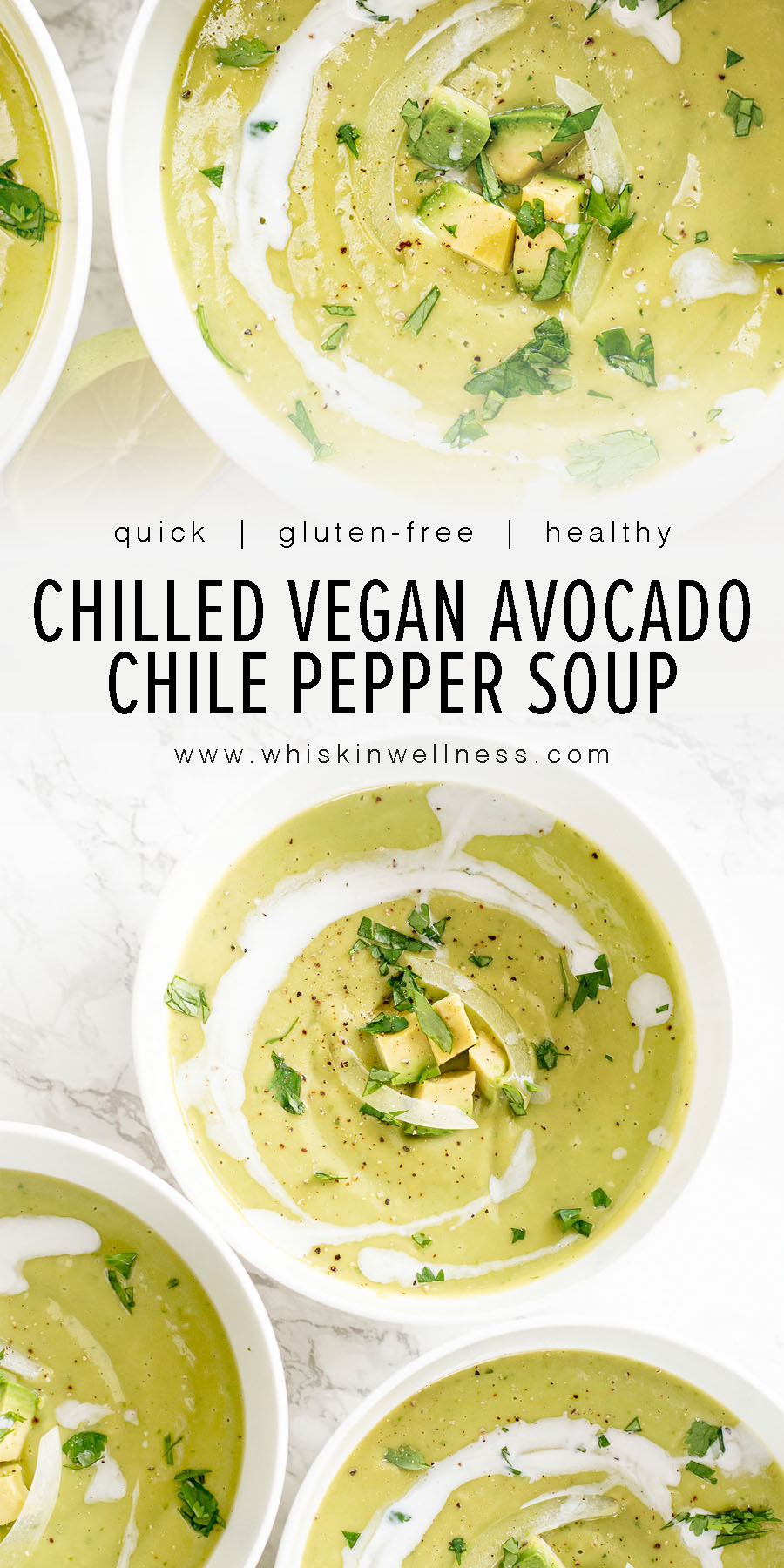 chilled vegan avocado chile pepper soup pinterest