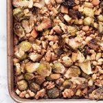 sweet and smokey honey roasted brussels sprouts with apples and walnuts whisk in wellness 8 featured